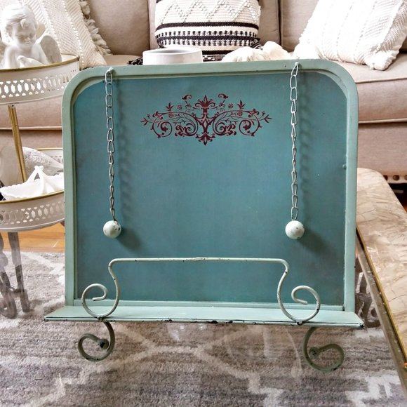 VINTAGE Inspired DISTRESSED METAL Cookbook STAND - Picture 3 of 4